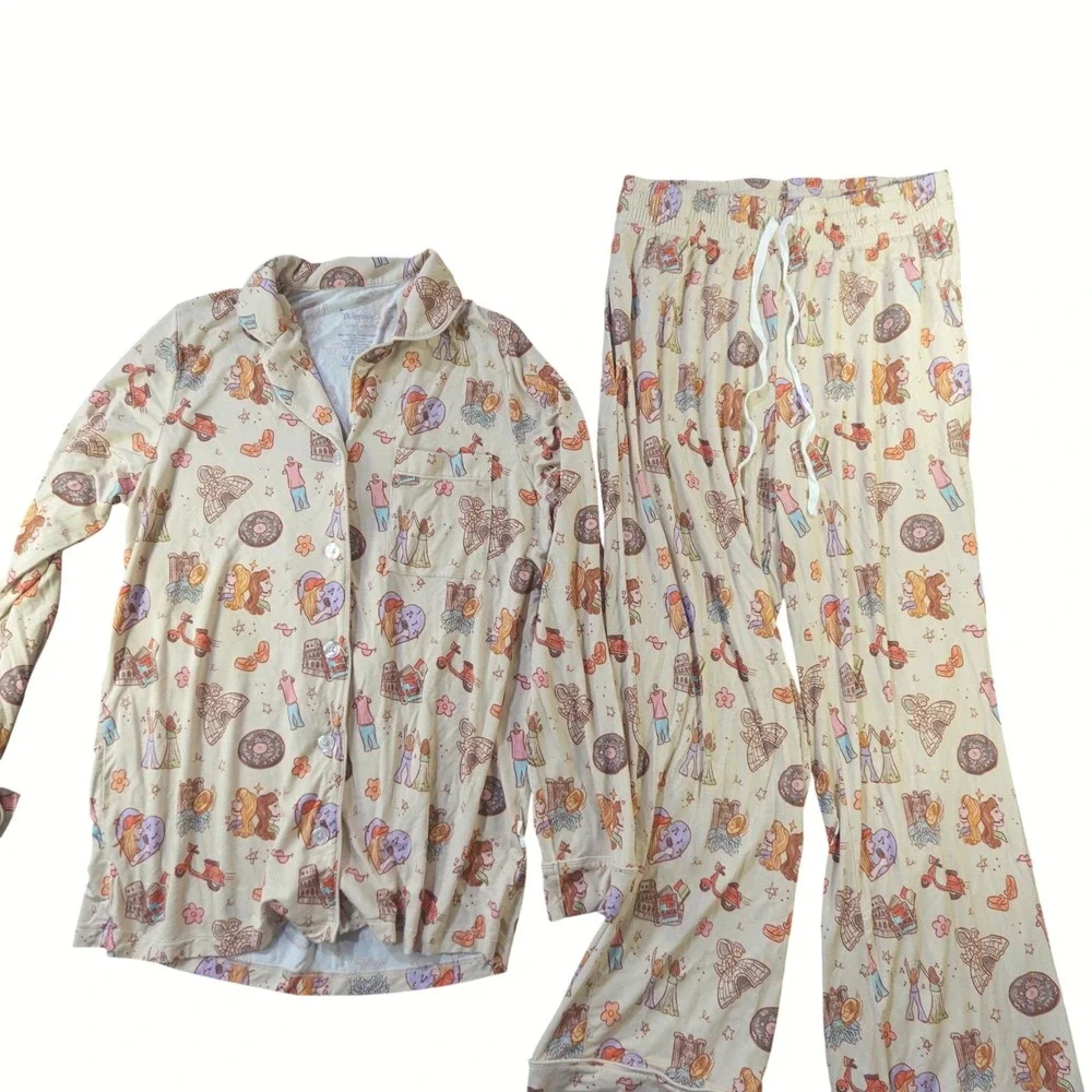 Magical Little Babes Bamboo Pajama Set Size Small Italy Travel Print